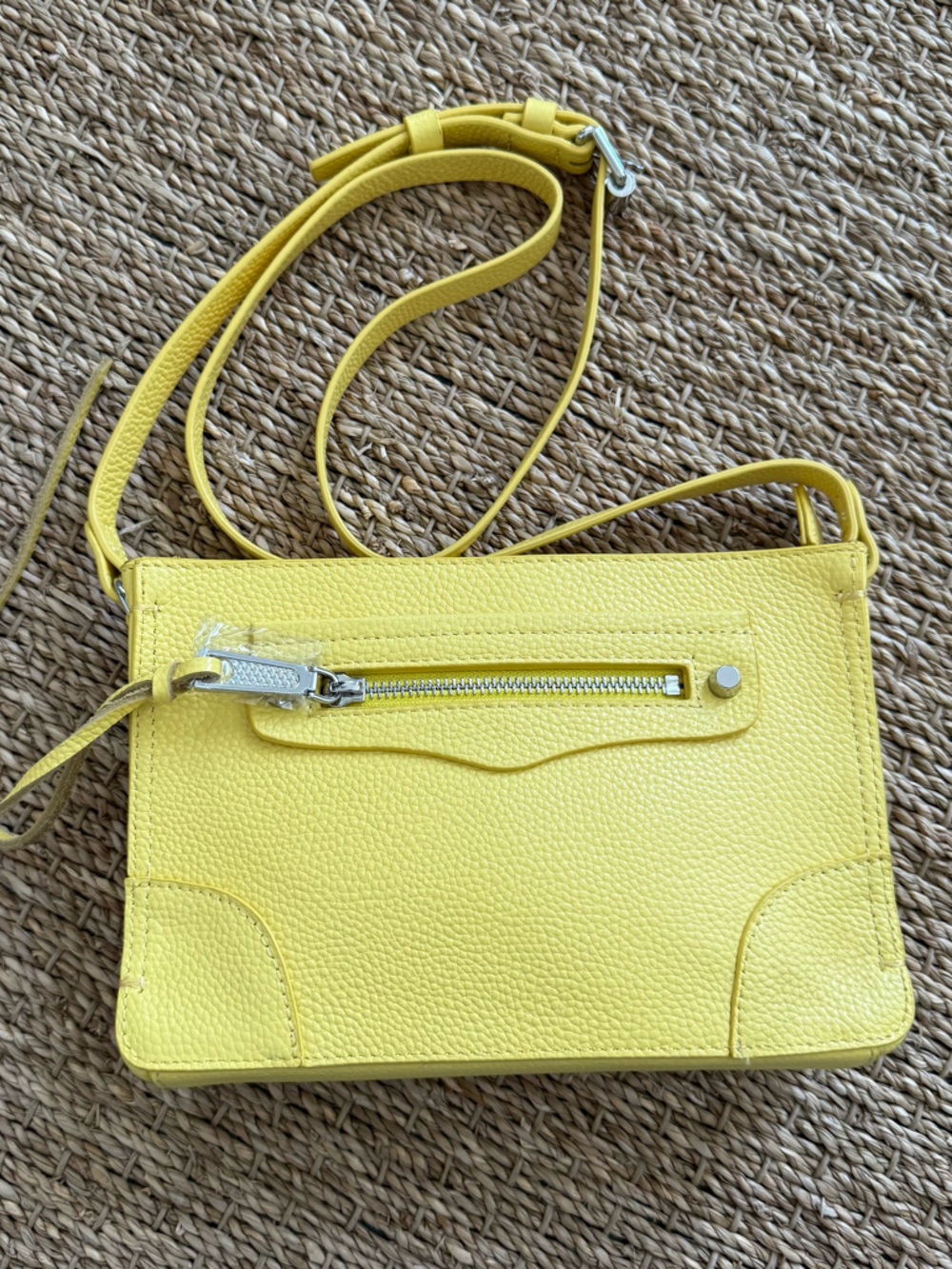 Rebecca Minkoff Yellow Pebbled Leather Crossbody Small Bag
